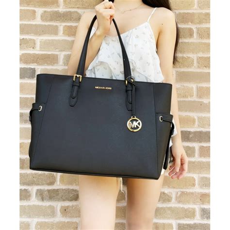 michael kors jet set tote black small|michael kors large open tote.